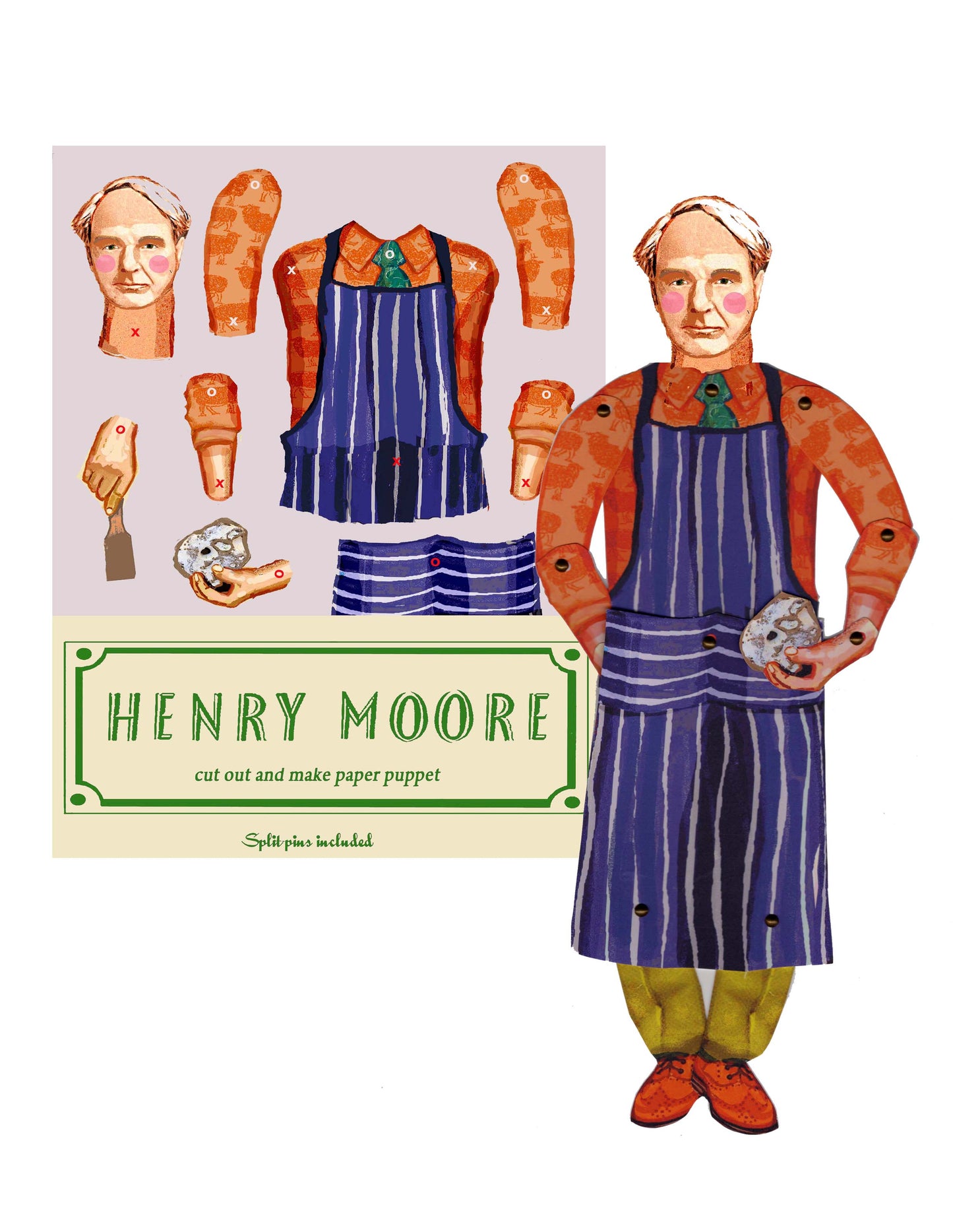 Henry Moore cut out and make paper puppet