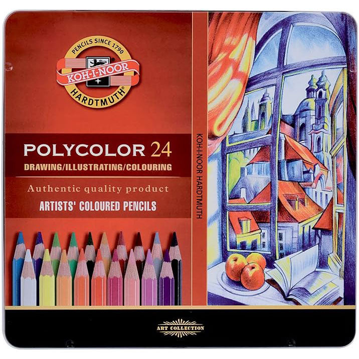 Polycolour Coloured Pencils - Tin of 24