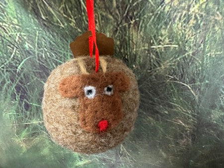 Wool Rudolph Bauble Tree Decoration