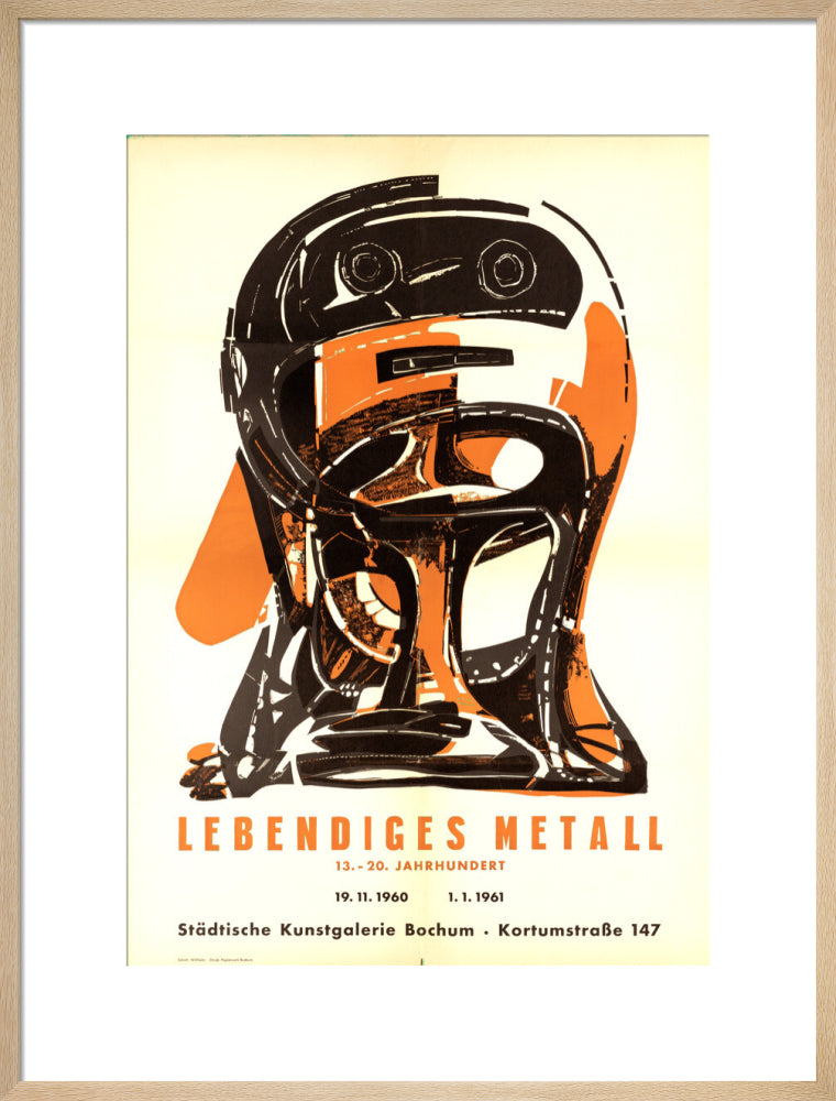 Reproduction of an original poster design for Städtische Kunstgalerie Bochum, 1960