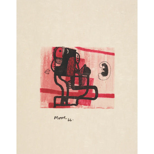 Black Figure on Pink Background