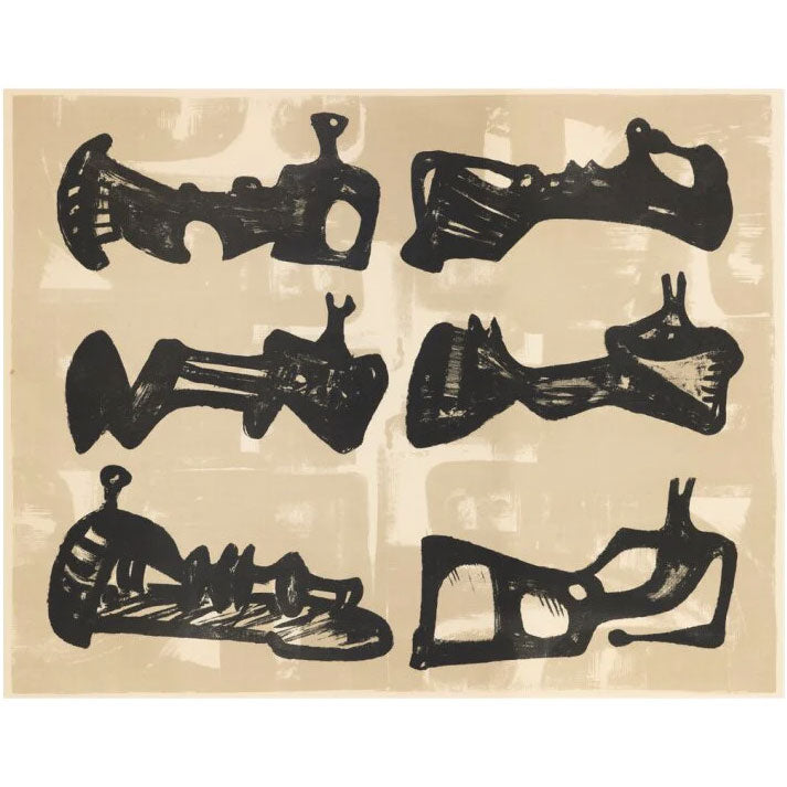 Six Reclining Figures with Buff Background