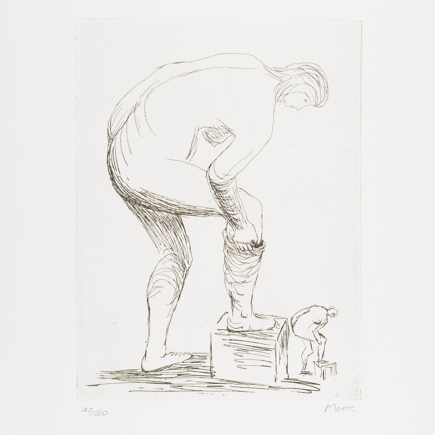 Woman Putting on Stocking I