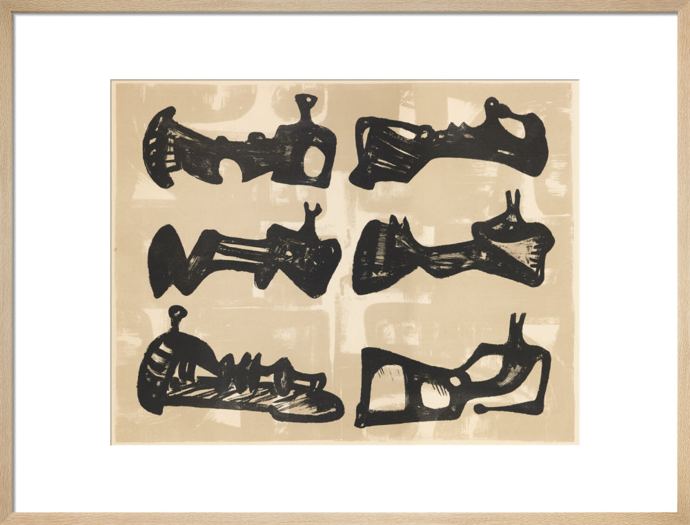 Six Reclining Figures with Buff Background