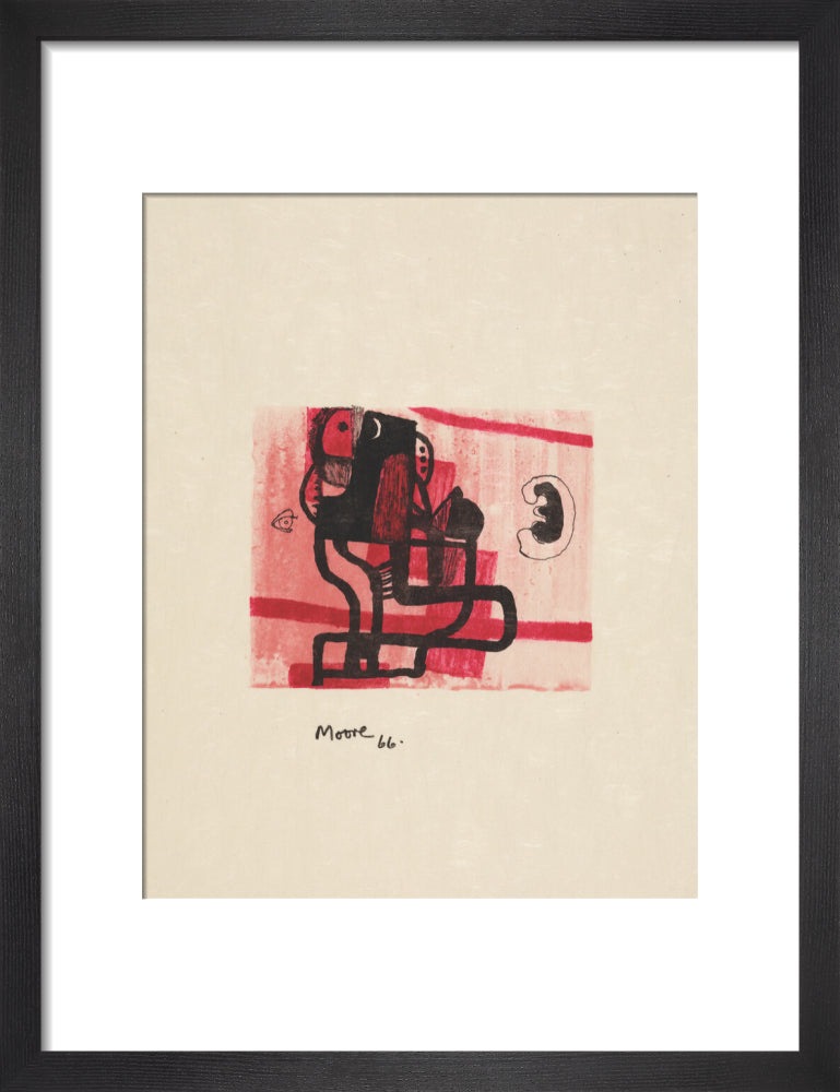 Black Figure on Pink Background