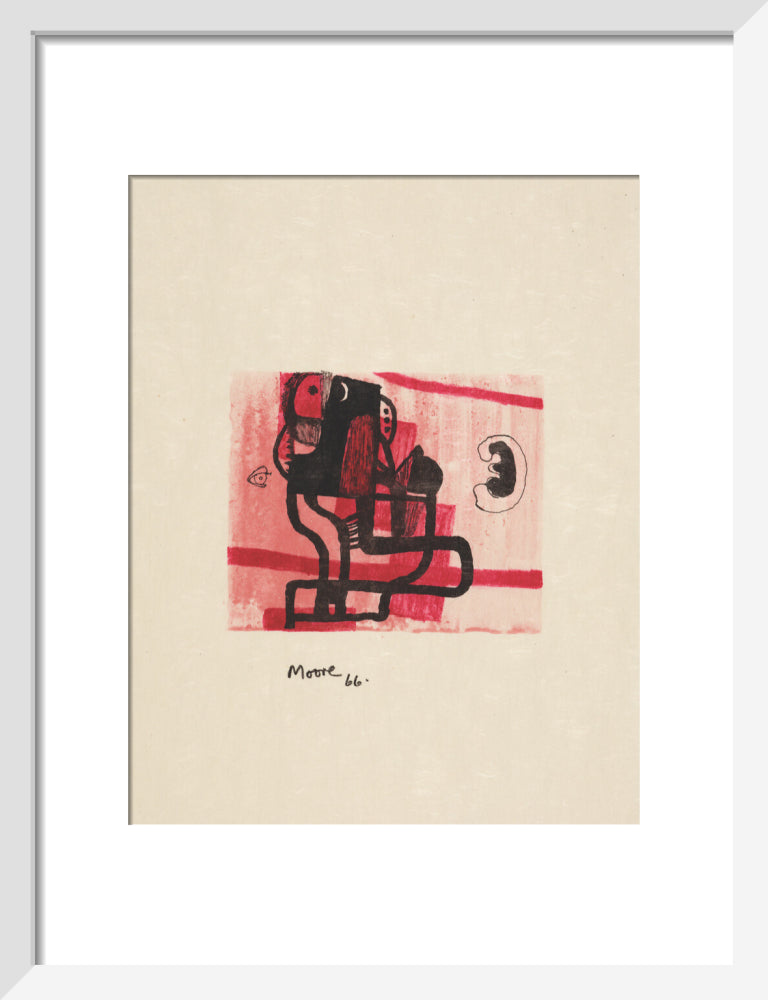 Black Figure on Pink Background