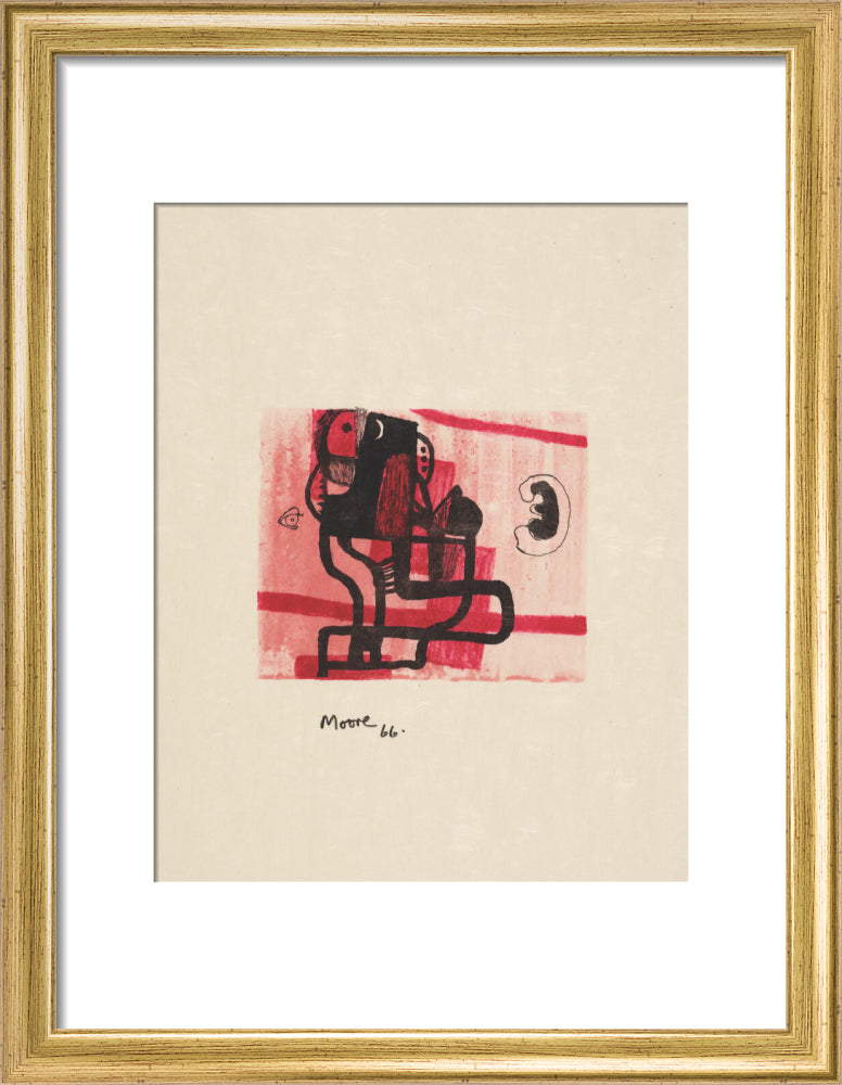Black Figure on Pink Background
