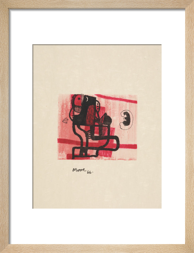 Black Figure on Pink Background