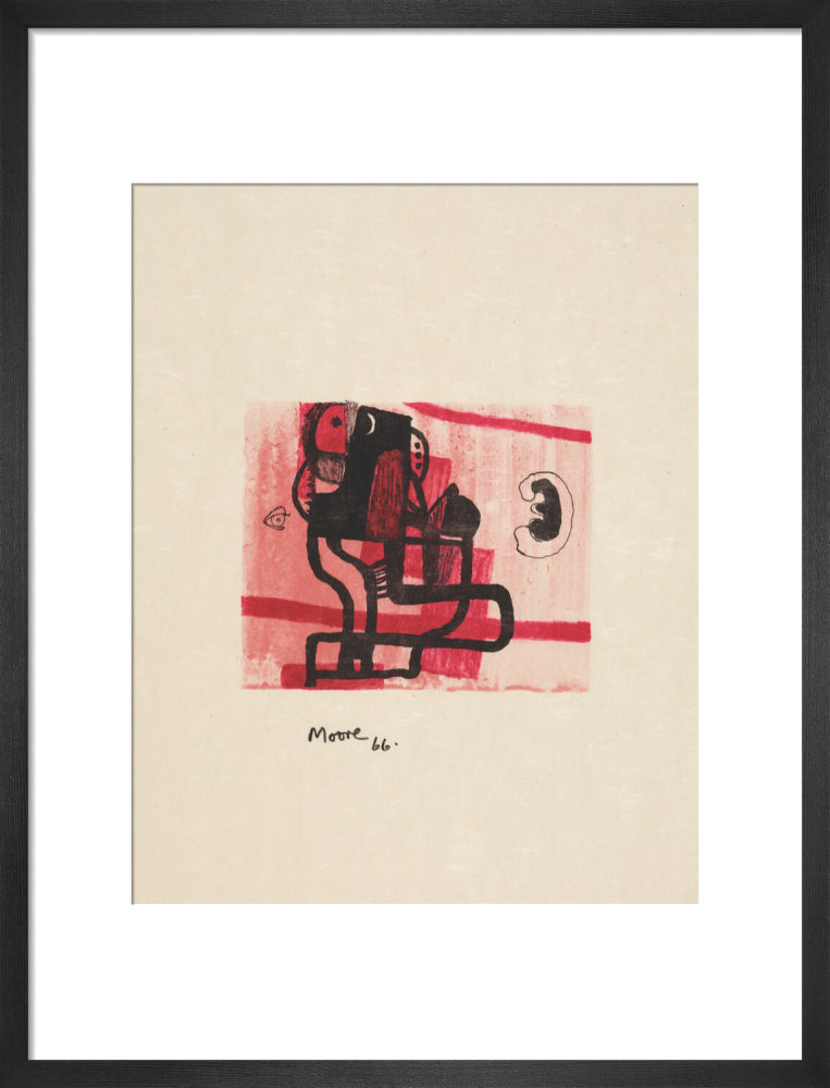 Black Figure on Pink Background