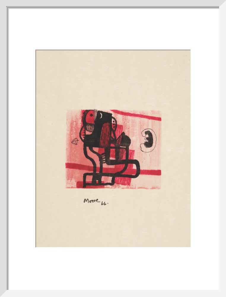 Black Figure on Pink Background