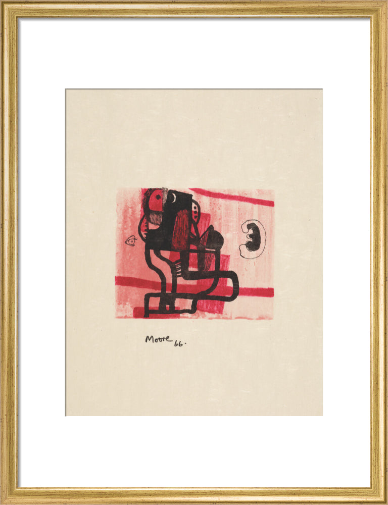 Black Figure on Pink Background