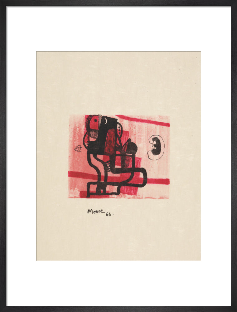 Black Figure on Pink Background