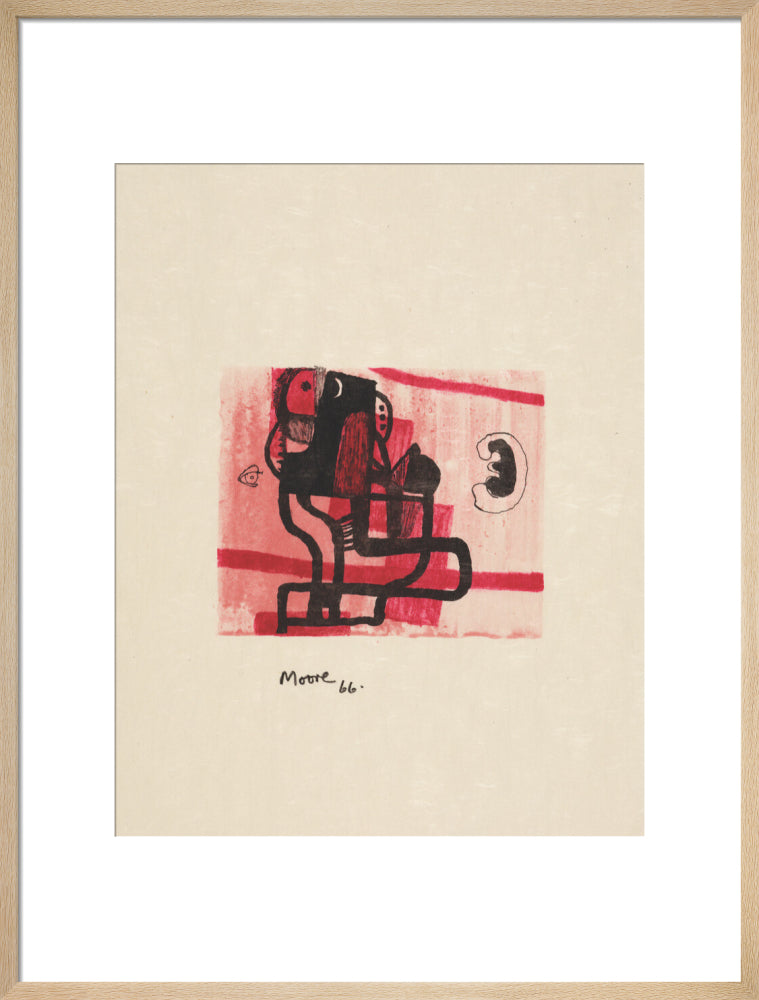 Black Figure on Pink Background