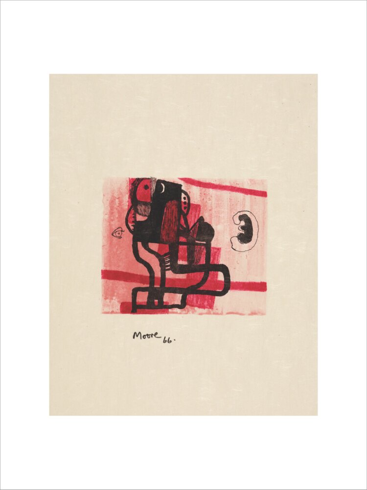 Black Figure on Pink Background