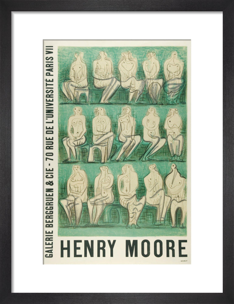 Reproduction of an original poster design for Henry Moore: Sculptures et Dessins Paris 1957