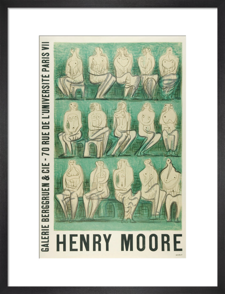 Reproduction of an original poster design for Henry Moore: Sculptures et Dessins Paris 1957