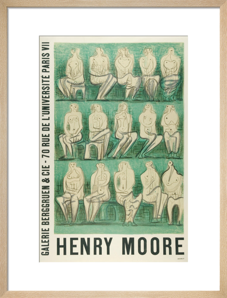 Reproduction of an original poster design for Henry Moore: Sculptures et Dessins Paris 1957