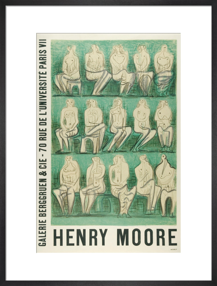 Reproduction of an original poster design for Henry Moore: Sculptures et Dessins Paris 1957