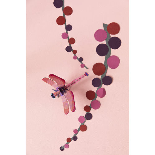Ruby Dragonfly Wall Art