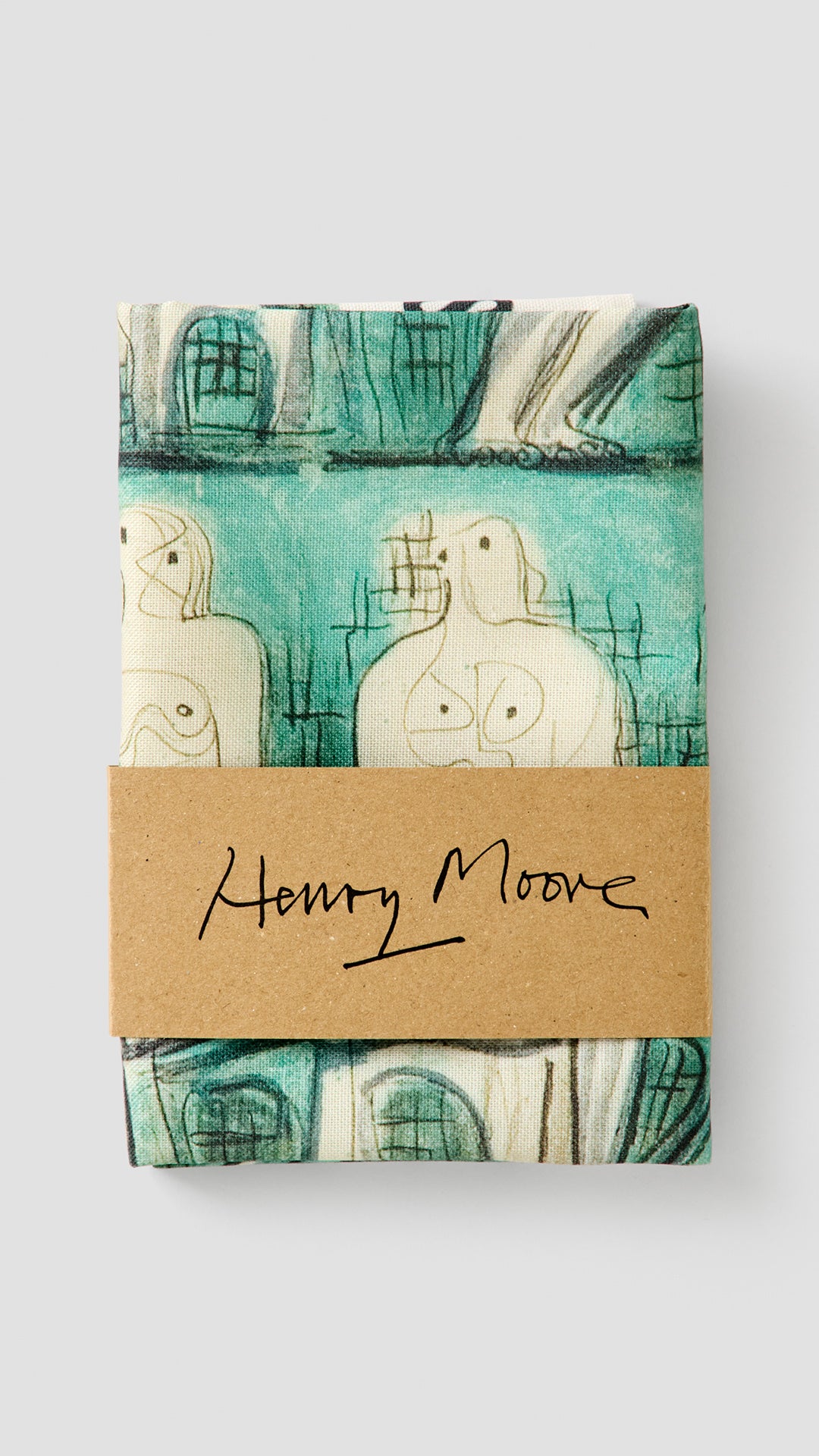 Tea Towel •	Reproduction of an original poster design for Henry Moore: Sculptures et Dessins, Galerie Beggruen & Cie, Paris, 1957