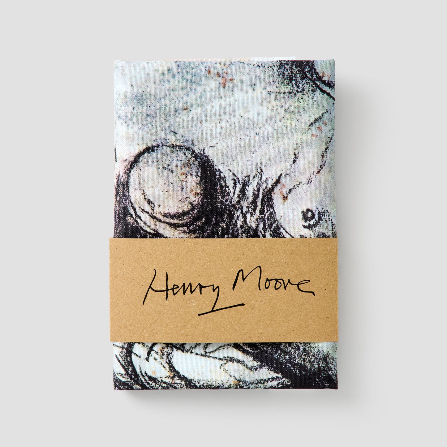 Tea Towel •	Reproduction of an original poster design for Henry Moore: Sculptures and Drawings, Galerie Beyeler, Basel, 1982