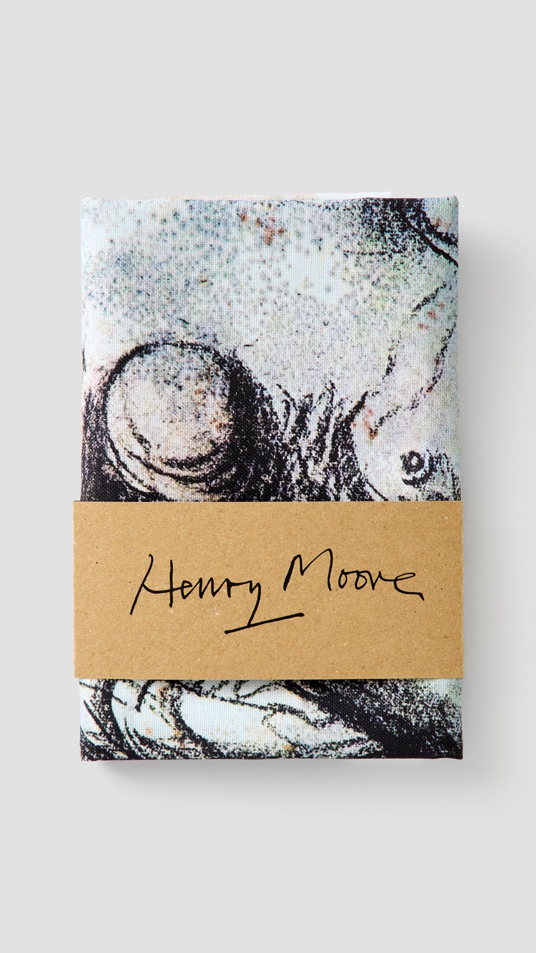 Tea Towel •	Reproduction of an original poster design for Henry Moore: Sculptures and Drawings, Galerie Beyeler, Basel, 1982