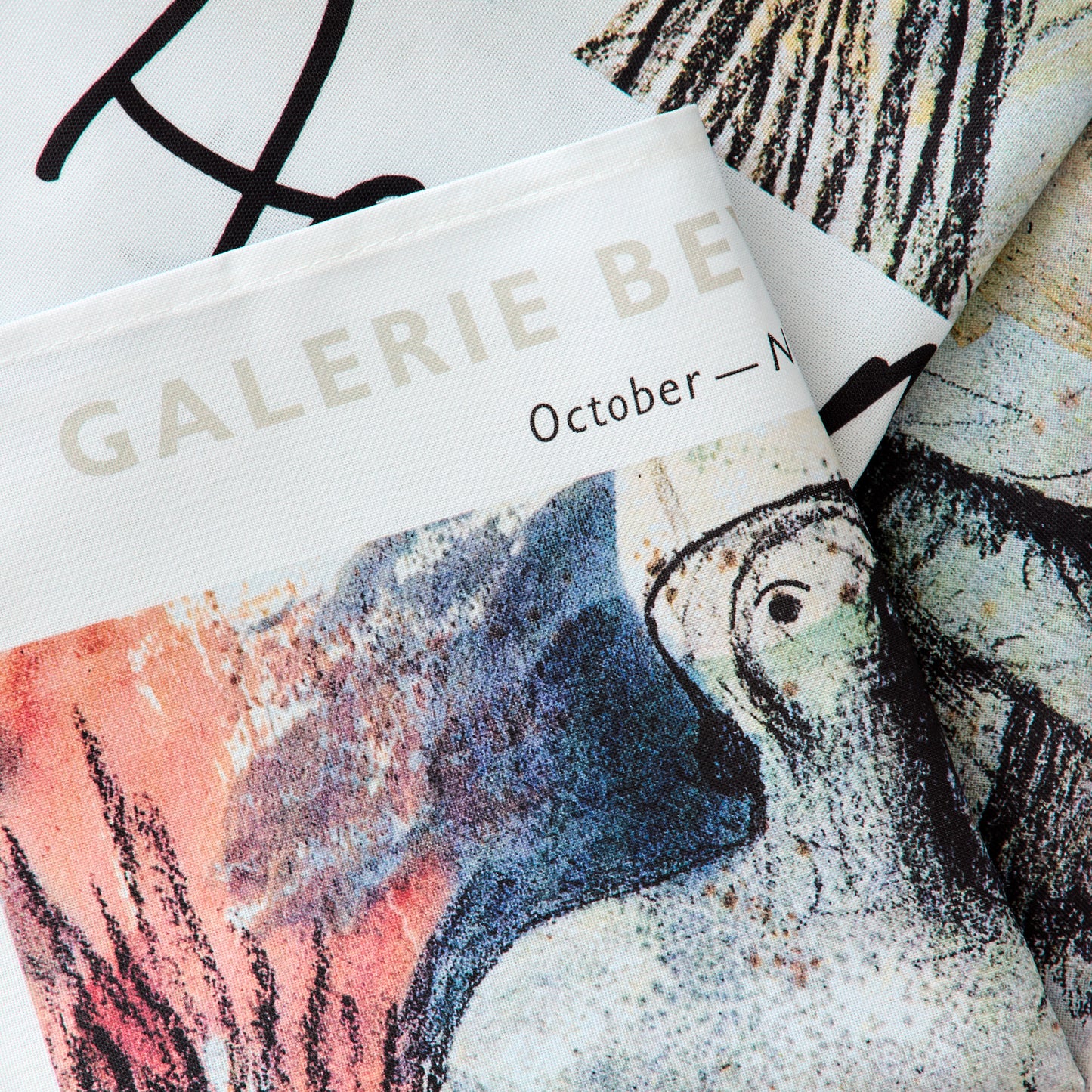 Tea Towel •	Reproduction of an original poster design for Henry Moore: Sculptures and Drawings, Galerie Beyeler, Basel, 1982