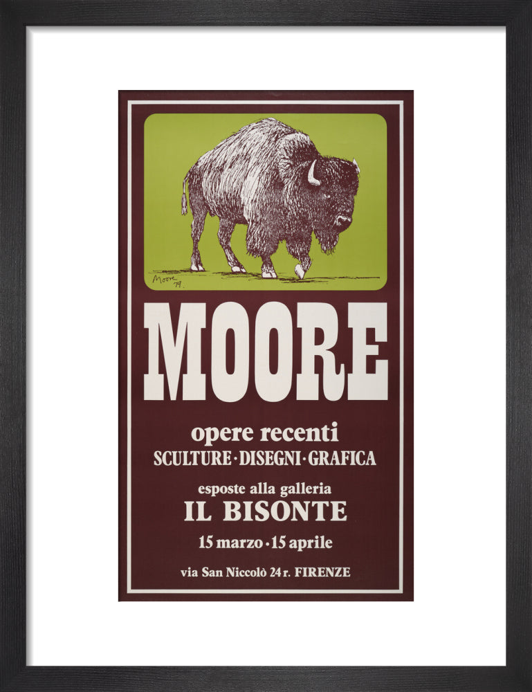 Reproduction of an original poster design for Il Bisonte, Florence, 1980