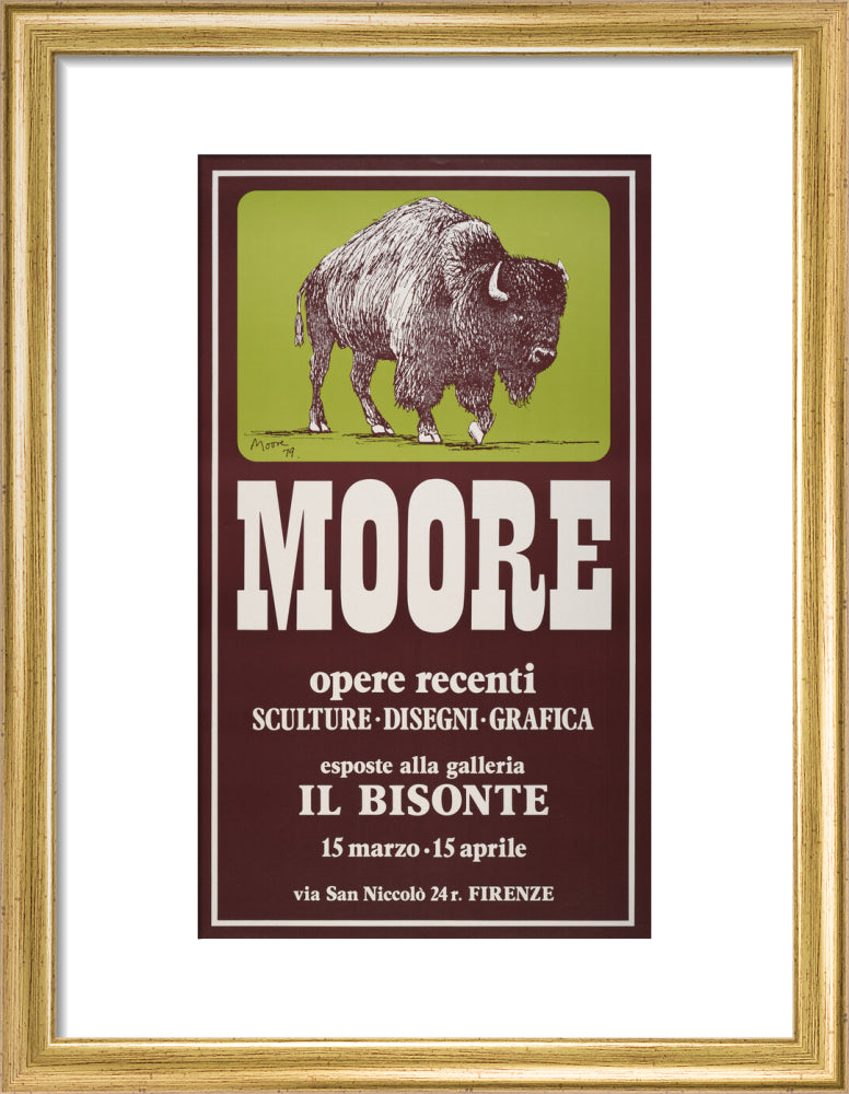 Reproduction of an original poster design for Il Bisonte, Florence, 1980