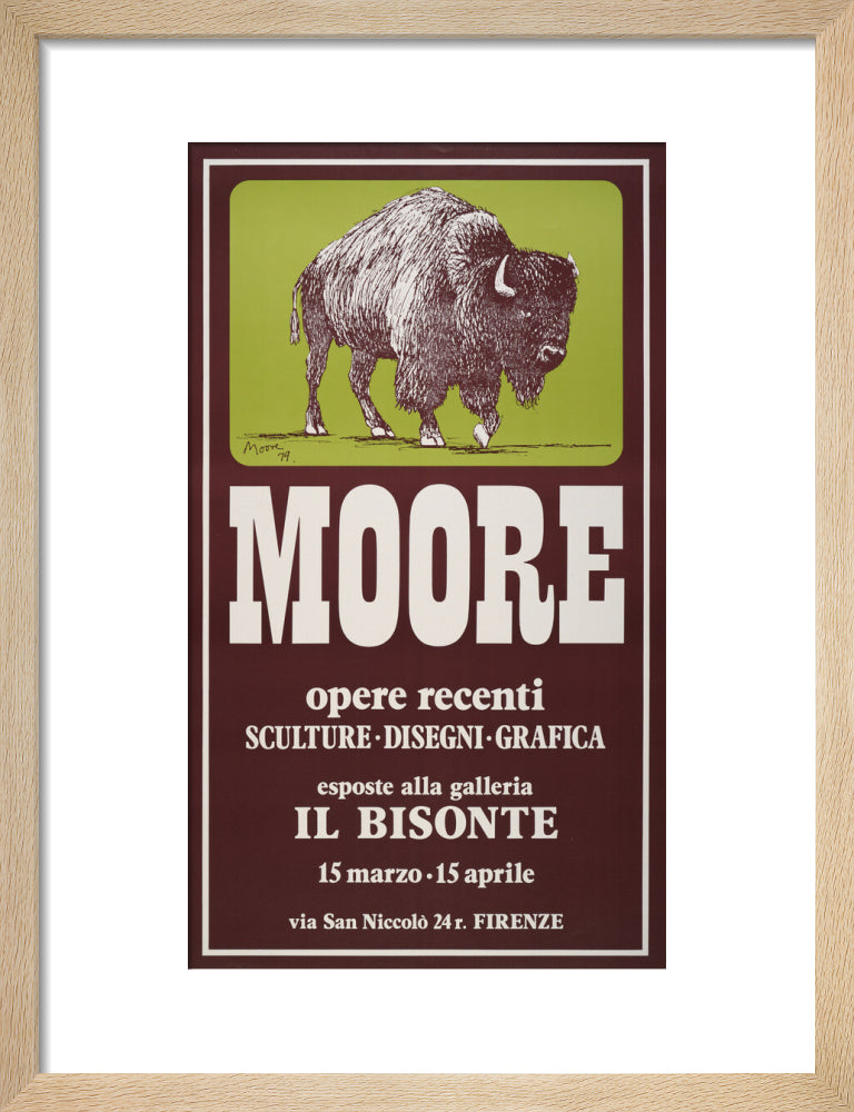 Reproduction of an original poster design for Il Bisonte, Florence, 1980