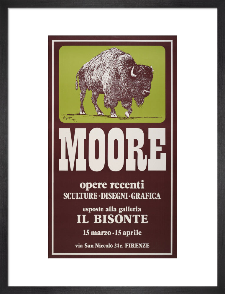 Reproduction of an original poster design for Il Bisonte, Florence, 1980