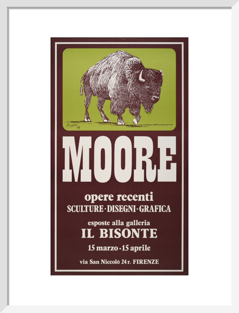 Reproduction of an original poster design for Il Bisonte, Florence, 1980