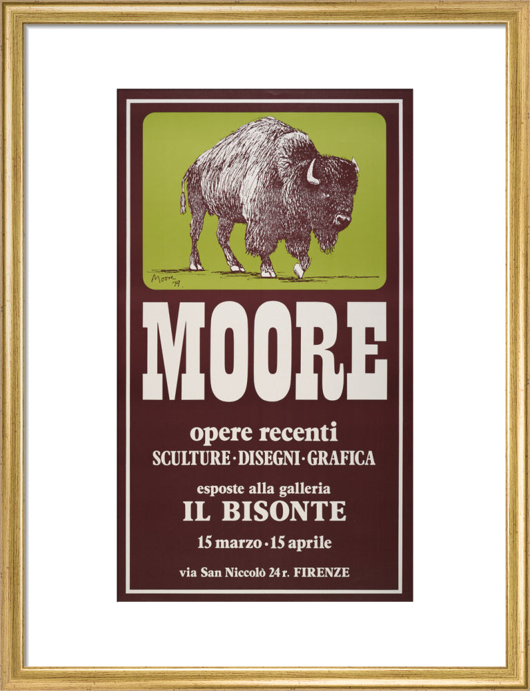 Reproduction of an original poster design for Il Bisonte, Florence, 1980