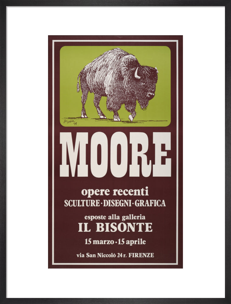 Reproduction of an original poster design for Il Bisonte, Florence, 1980
