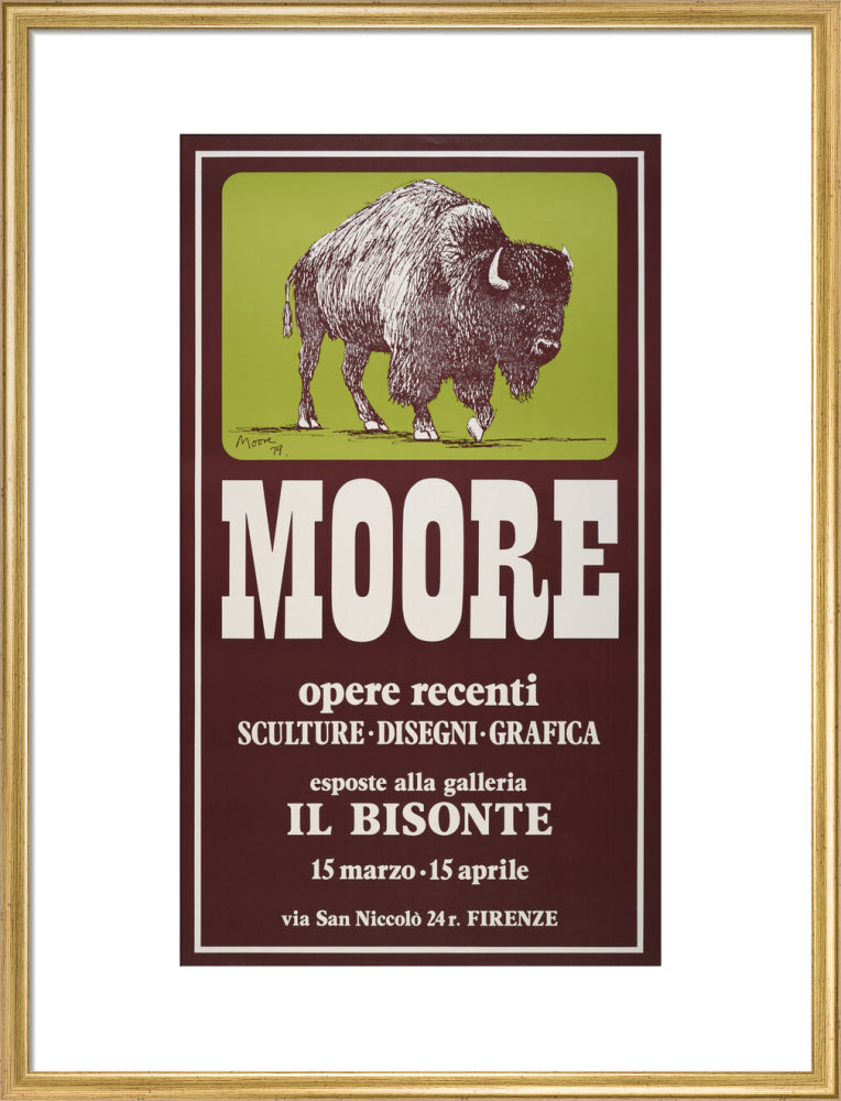 Reproduction of an original poster design for Il Bisonte, Florence, 1980