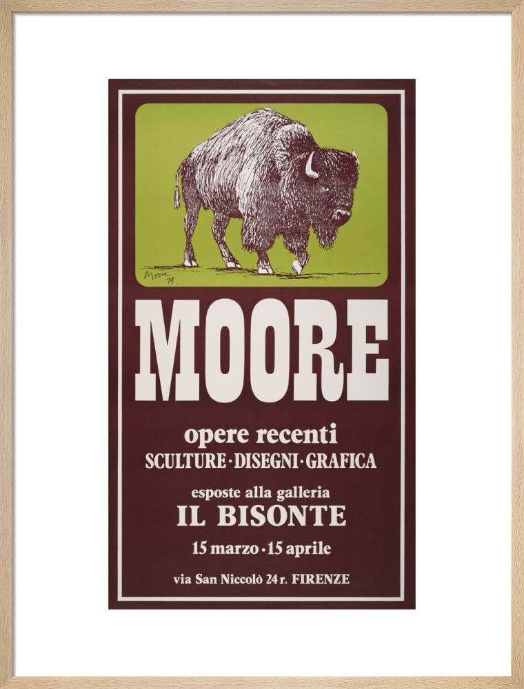 Reproduction of an original poster design for Il Bisonte, Florence, 1980