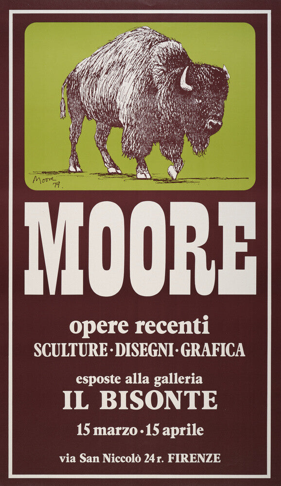 Reproduction of an original poster design for Il Bisonte, Florence, 1980
