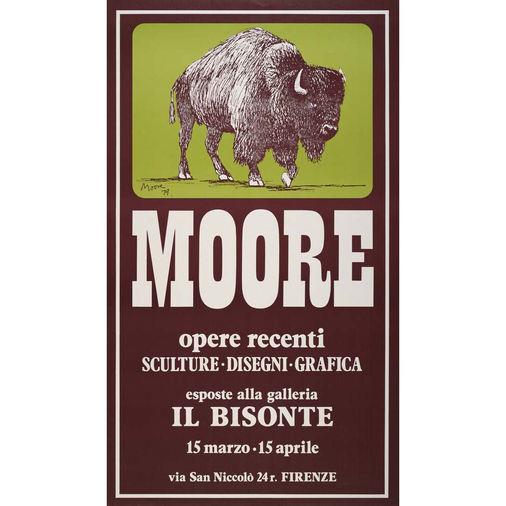 Reproduction of an original poster design for Il Bisonte, Florence, 1980