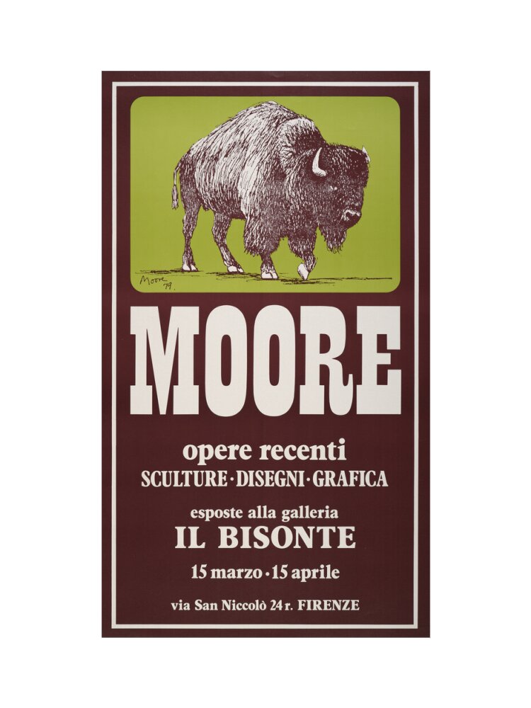 Reproduction of an original poster design for Il Bisonte, Florence, 1980