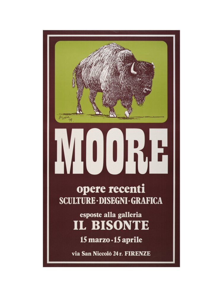 Reproduction of an original poster design for Il Bisonte, Florence, 1980
