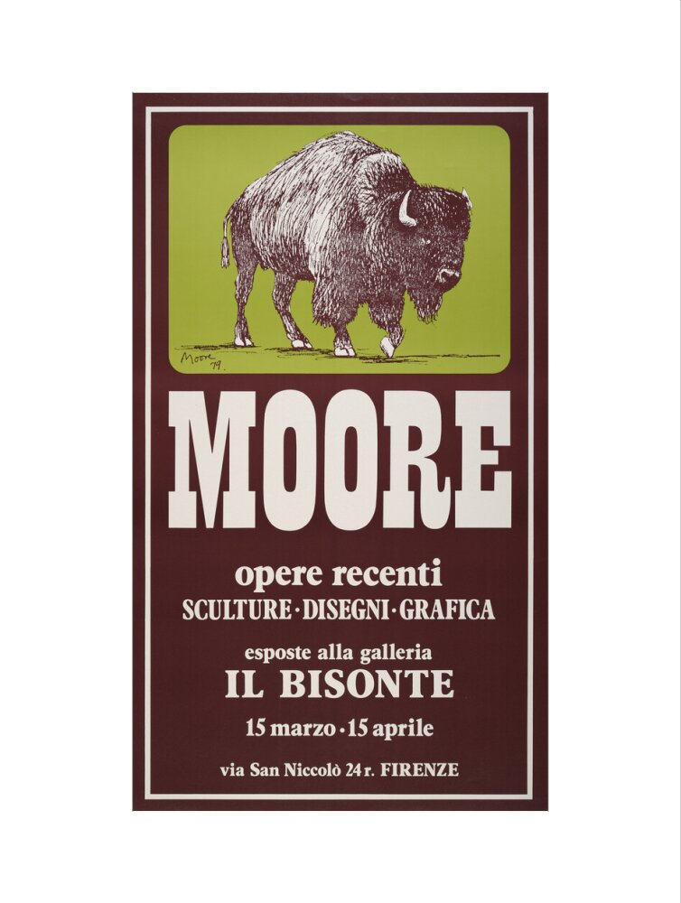 Reproduction of an original poster design for Il Bisonte, Florence, 1980