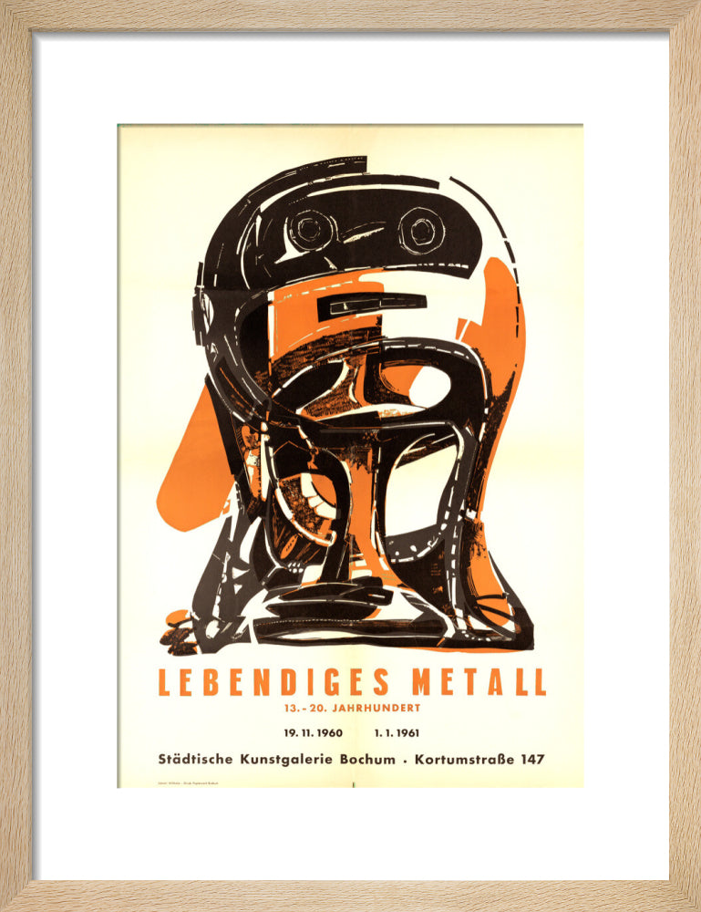 Reproduction of an original poster design for Städtische Kunstgalerie Bochum, 1960