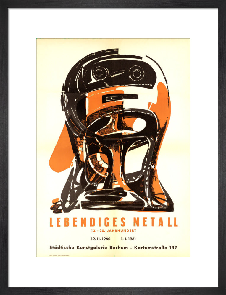 Reproduction of an original poster design for Städtische Kunstgalerie Bochum, 1960