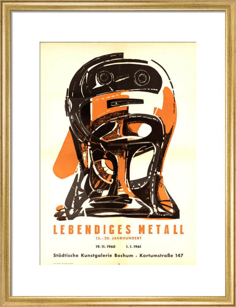 Reproduction of an original poster design for Städtische Kunstgalerie Bochum, 1960
