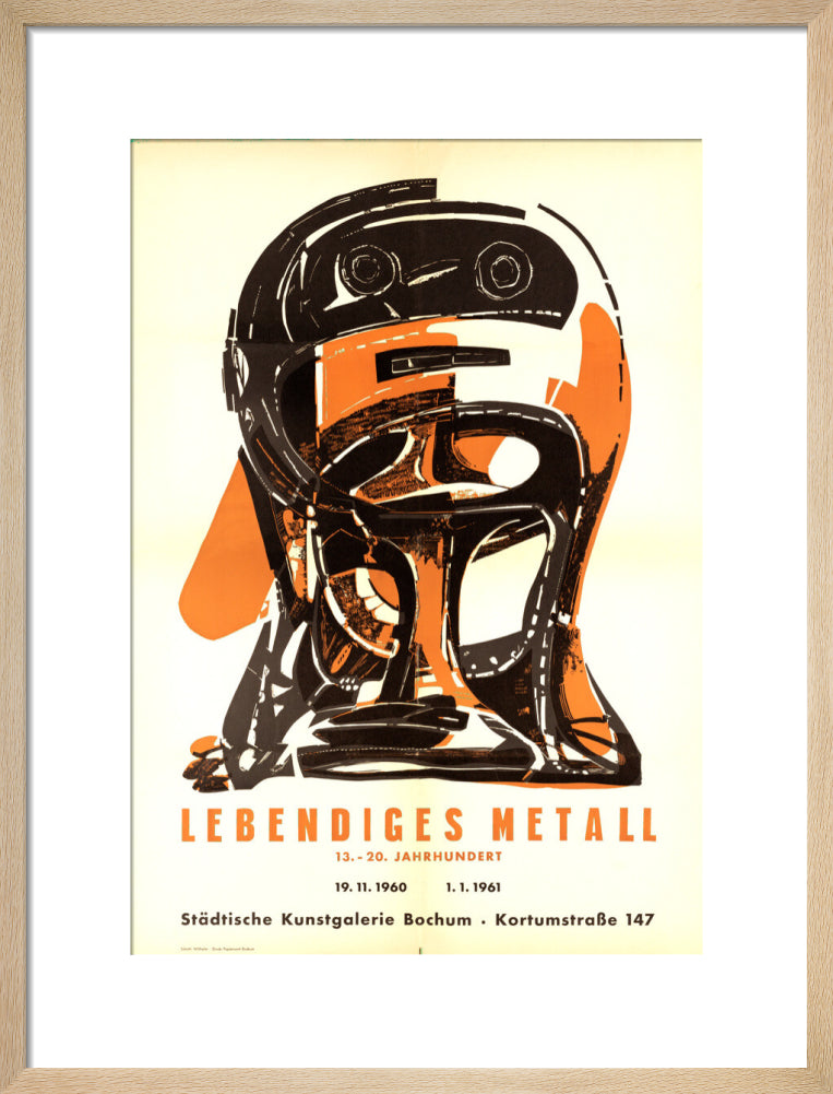 Reproduction of an original poster design for Städtische Kunstgalerie Bochum, 1960