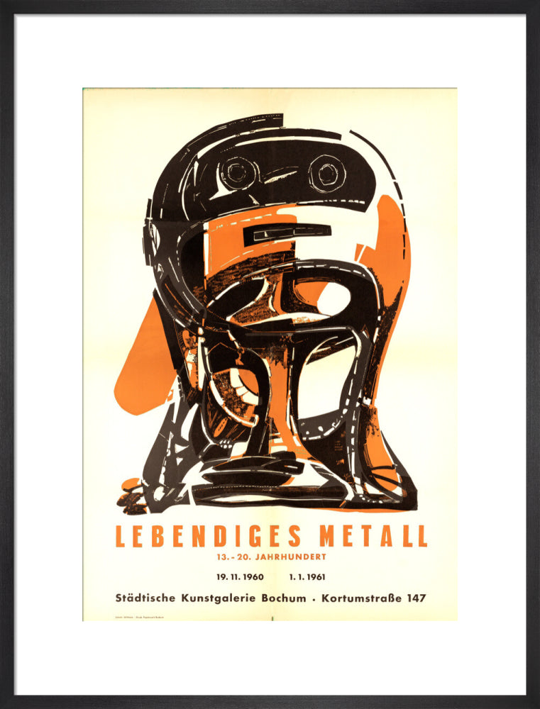Reproduction of an original poster design for Städtische Kunstgalerie Bochum, 1960