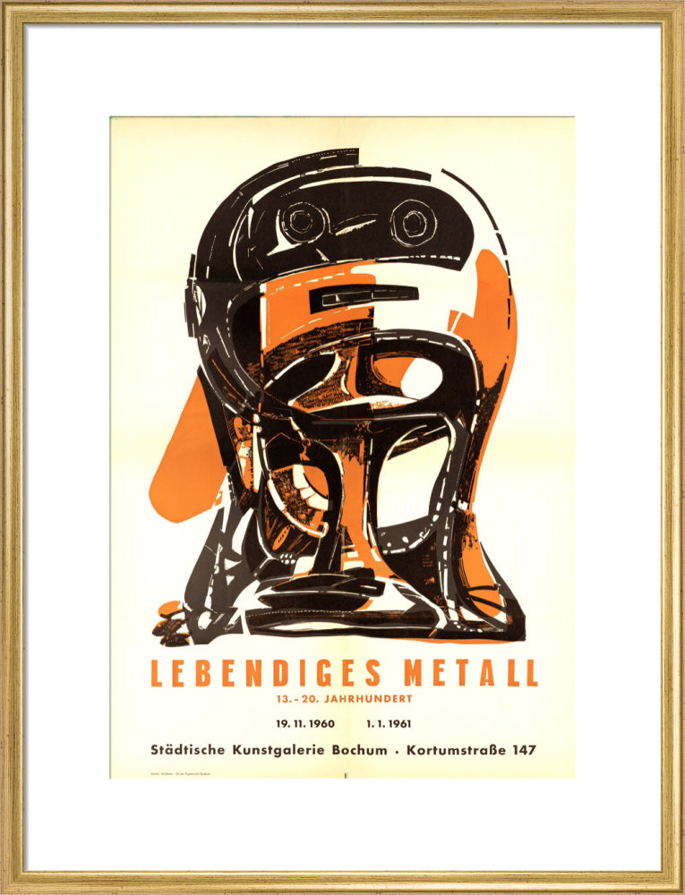 Reproduction of an original poster design for Städtische Kunstgalerie Bochum, 1960