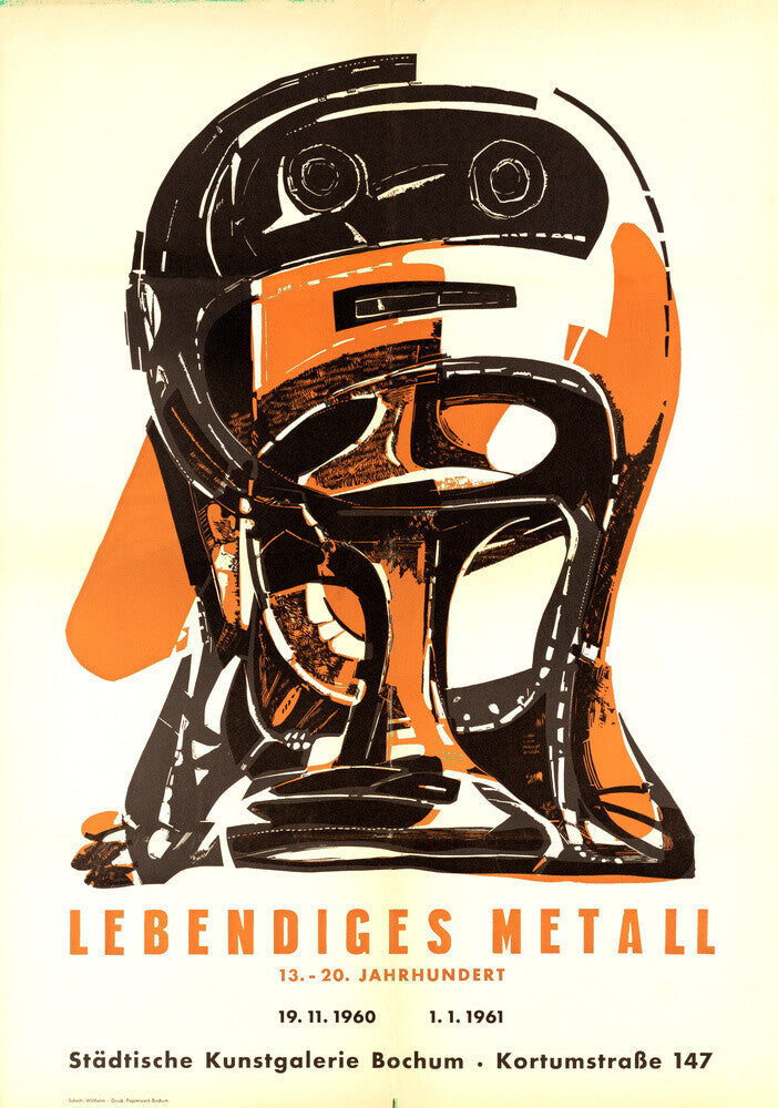 Reproduction of an original poster design for Städtische Kunstgalerie Bochum, 1960