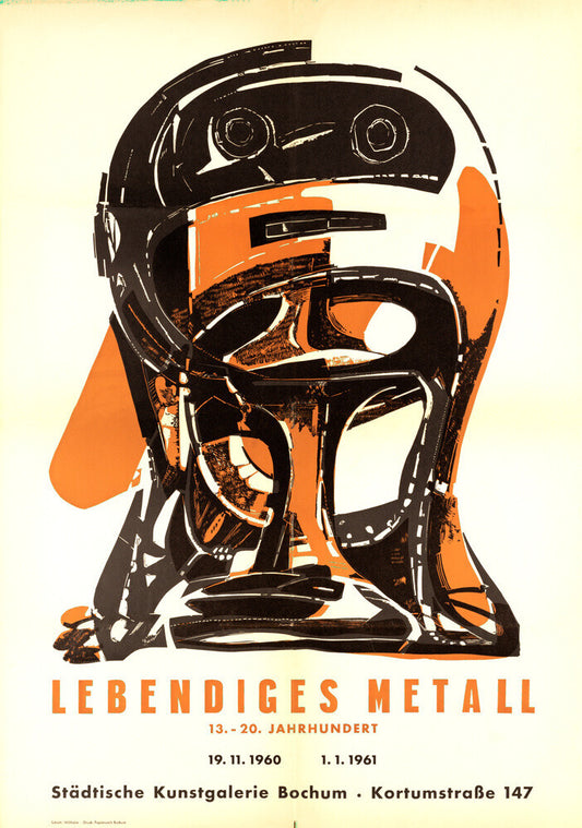Reproduction of an original poster design for Städtische Kunstgalerie Bochum, 1960