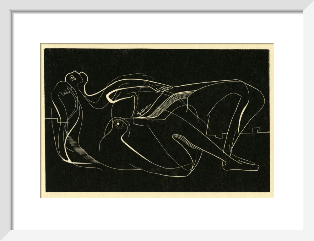 Reclining Nude (art print, small, white)